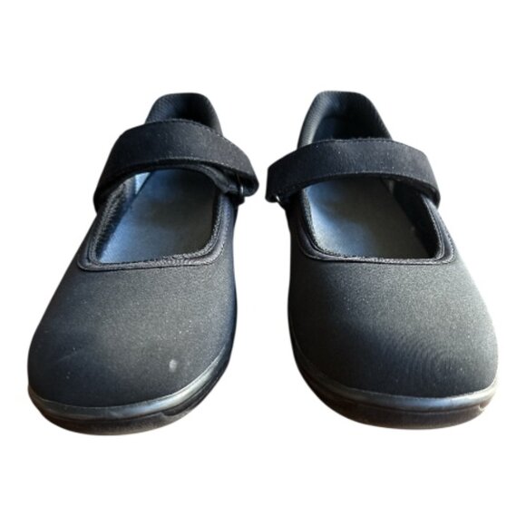 ORTHOFEET SPRINGFIELD BLACK MARY JANES SZ 8.5 ADJUSTABLE STRAP COMFORT SHOES - Picture 4 of 11